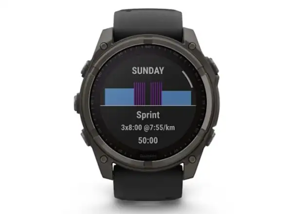 Garmin fenix 8 - 51 mm Solar Sapphire chytré hodinky Carbon DLC Titanium Black/Pebble Gray