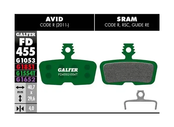 Galfer FD455 PRO G1554 brzdové destičky pro Avid/Sram