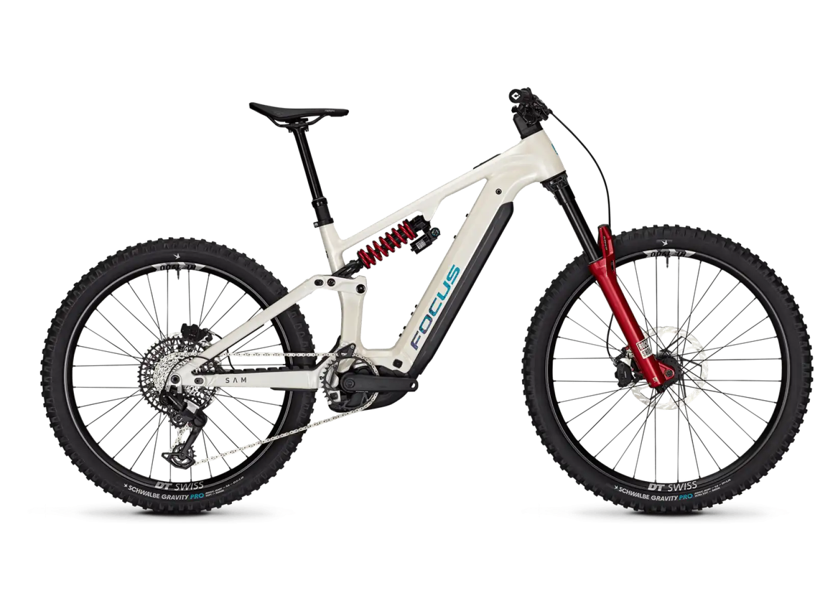 Focus SAM 9 600Wh celoodpružené elektrokolo Champagne / Shellwhite