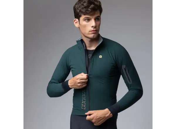 Alé R-EV1 Thermo Shield pánská zimní cyklistická bunda Bottle Green