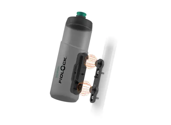 Fidlock Twist set antibakteriální láhev Smoke 600 ml + základna na rám