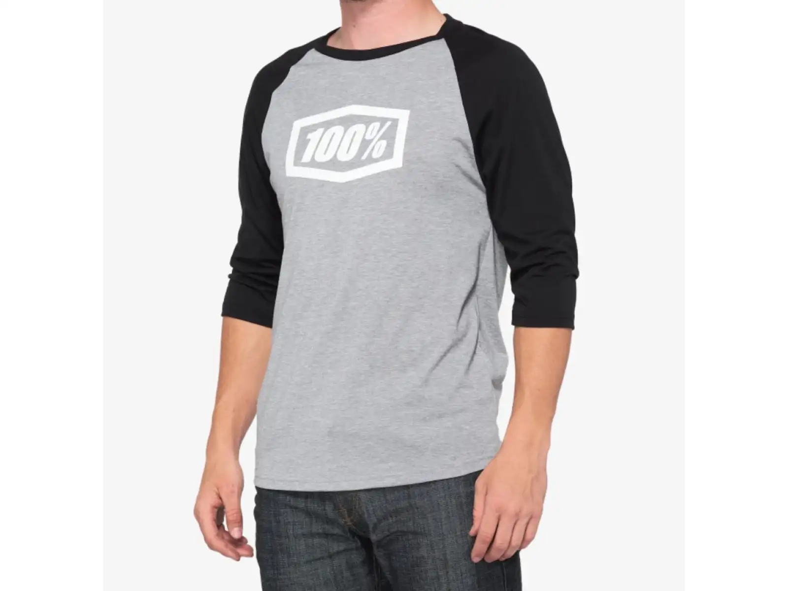 100% Icon Tech Tee pánské triko 3/4 rukáv Grey/Black