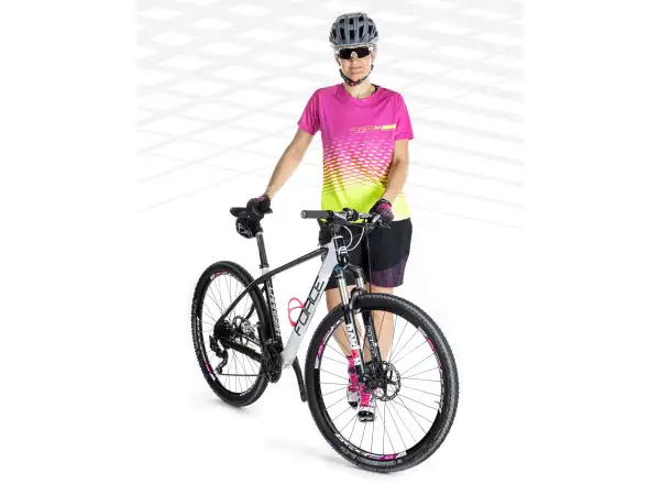 Force Angle MTB dámský dres krátký rukáv růžová/fluo