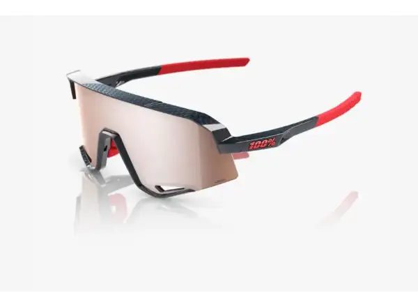 100% Slendale brýle Gloss Carbon Fiber/HiPER Crimson-Silver Lens