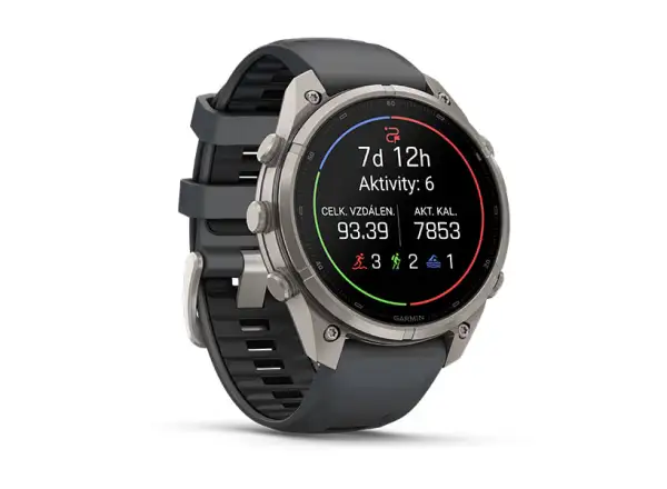 Garmin fenix 9 Pro inReach 43 mm chytré hodinky Carbon gray DLC Titanium Black/Pebble gray