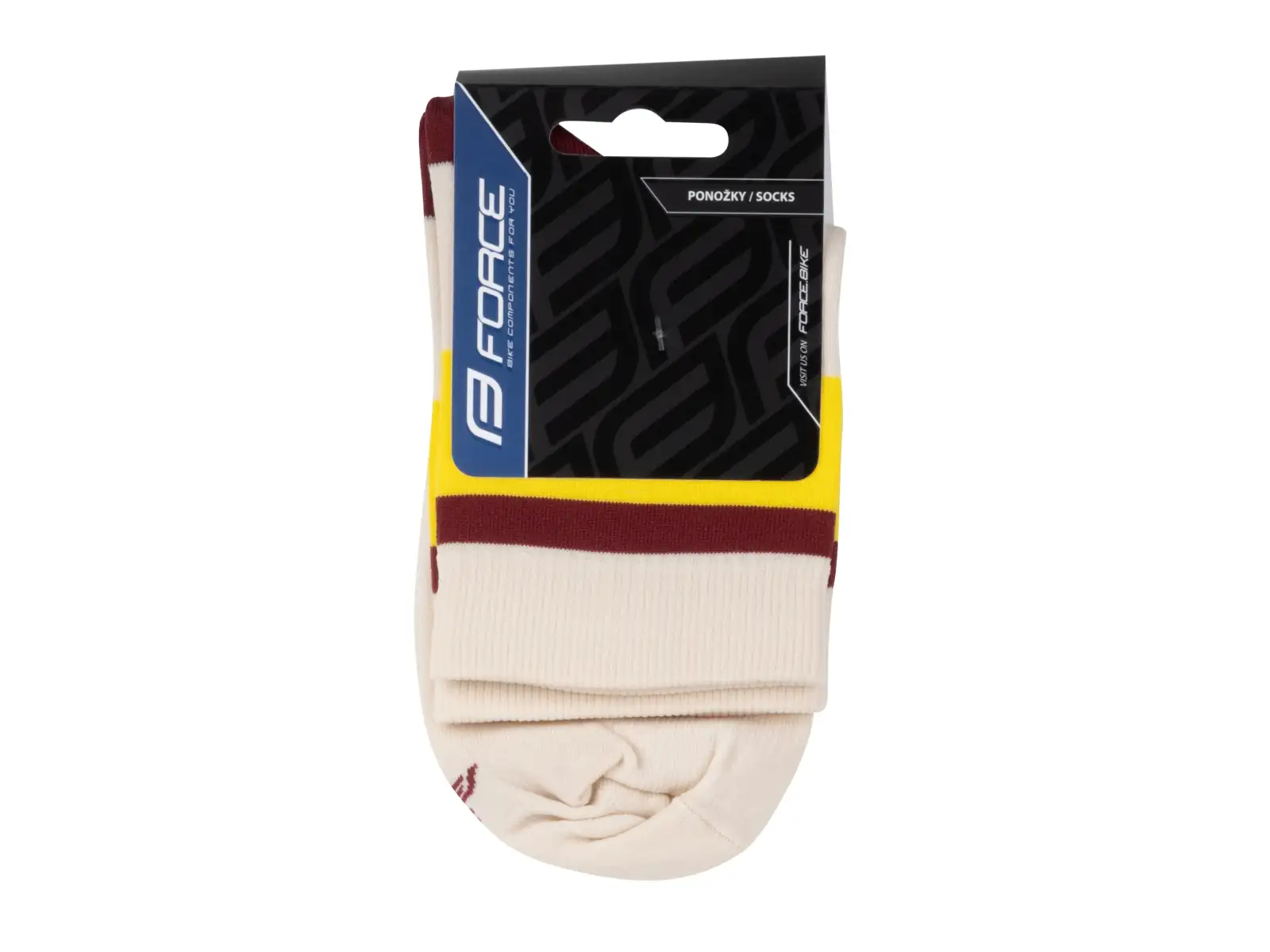 Force Stripe krátké ponožky krémová žlutá
