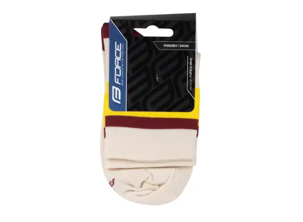 Force Stripe krátké ponožky krémová žlutá