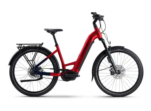 Haibike TREKKING 9 ABS 800Wh nízkonástupové elektrokolo dynamite red/blue