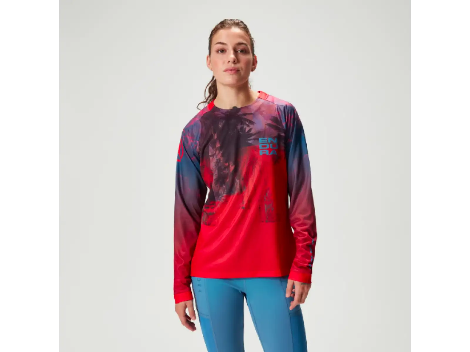 Endura Tropical Tee LTD dámský dres dlouhý rukáv Pomegranate