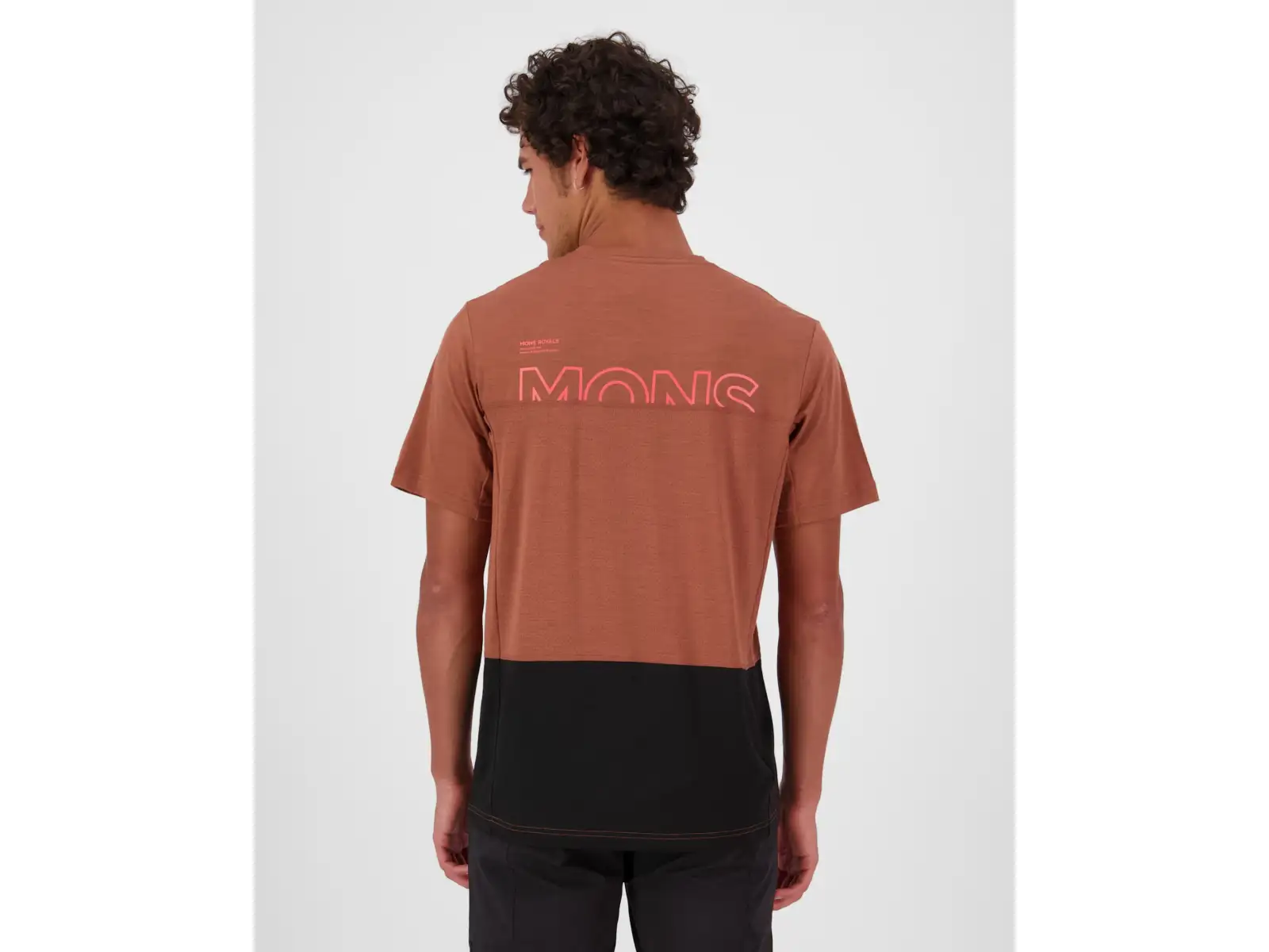 Mons Royale Tarn Merino pánské triko krátký rukáv Cinnamon / Black