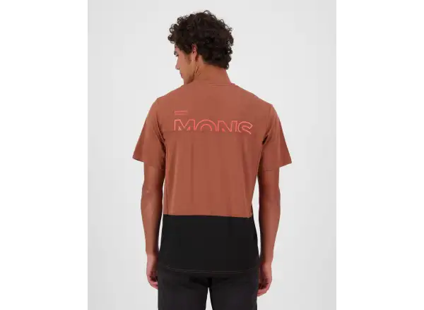 Mons Royale Tarn Merino pánské triko krátký rukáv Cinnamon / Black