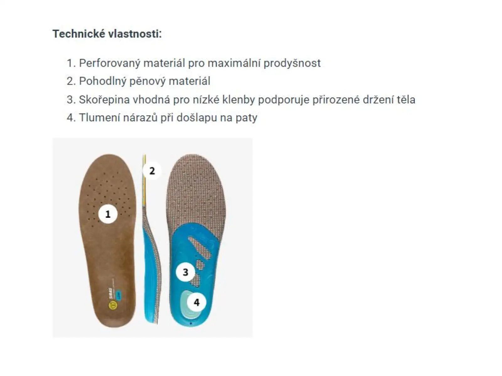 Sidas 3Feet Outdoor Low vložky do bot nízká klenba 1 pár