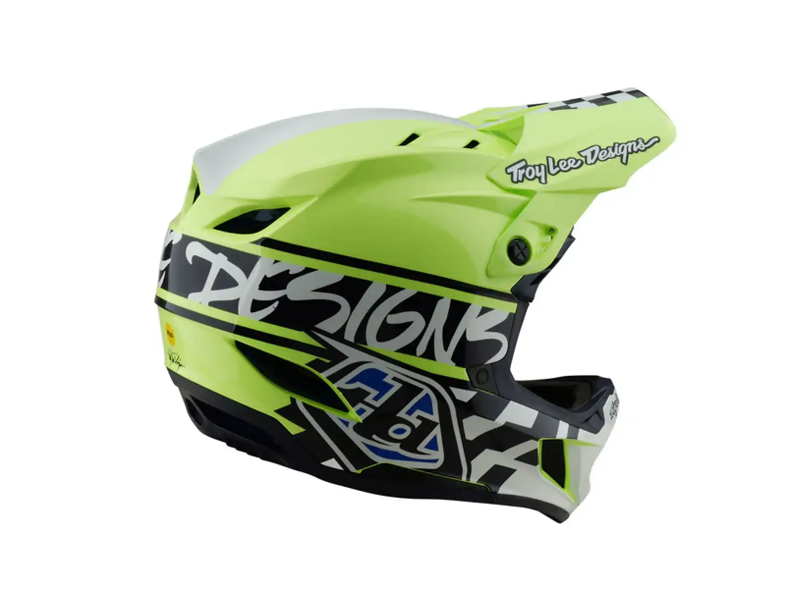 Troy Lee Designs D4 Polyacrylite 50 přilba Navy/Glo Yellow