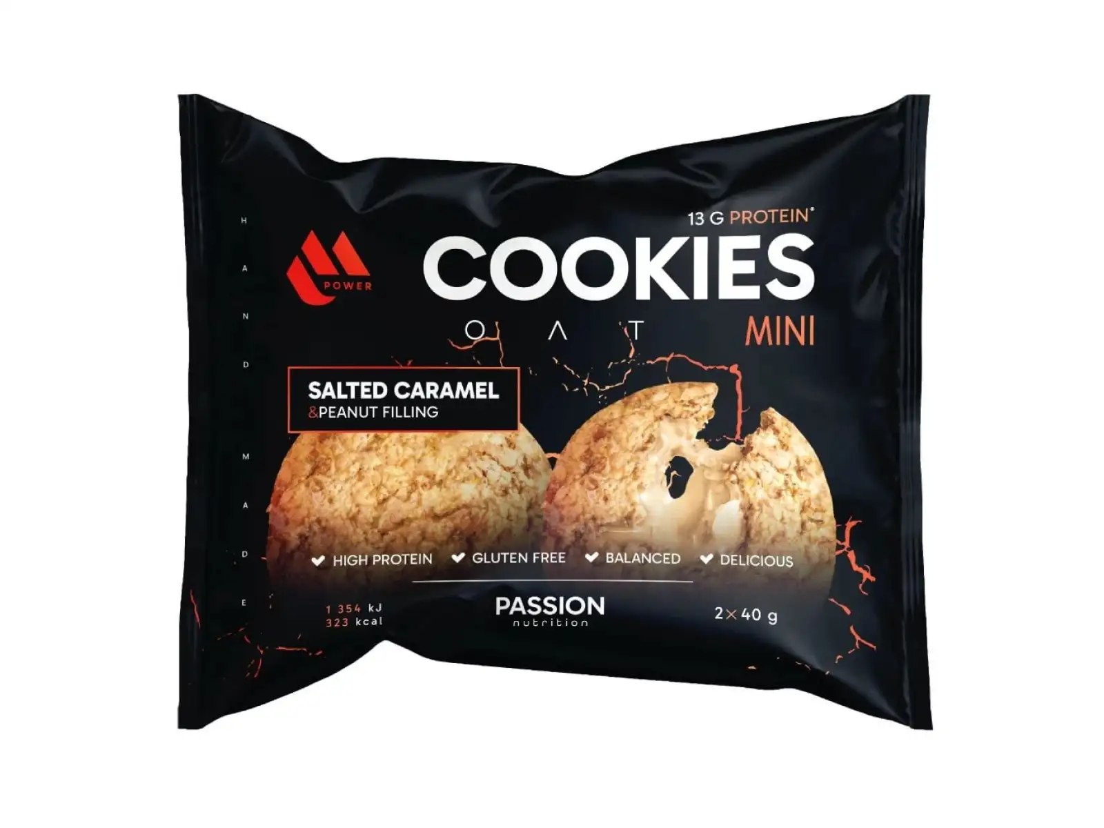 Passion MPower Cookie Gain Mini 2x40g Slaný karamel arašídová náplň