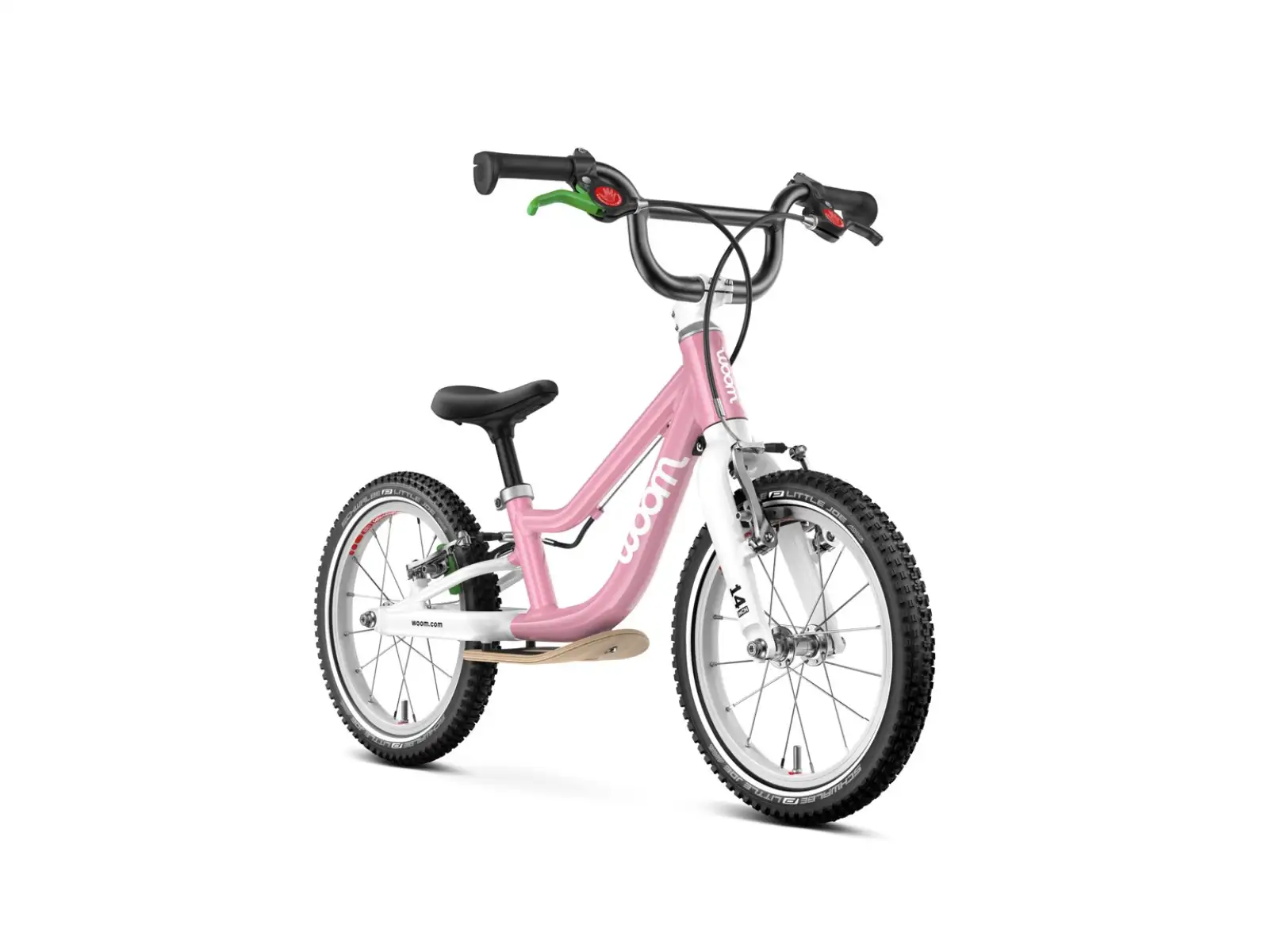 Woom GO 1 Plus dětské odrážedlo 14" barva Powder Pink