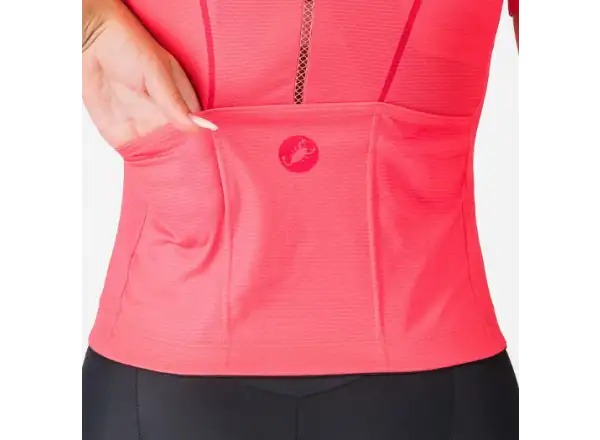 Castelli Anima Flow dámský dres krátký rukáv Brilliant Pink/Hibiscus