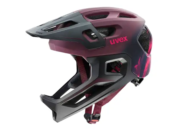 Uvex React JR Fullface MTB přilba Cranberry matt