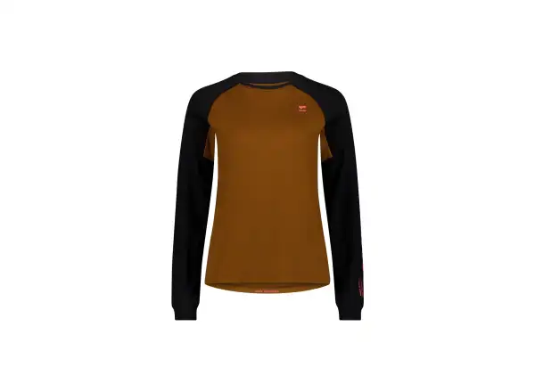 Mons Royale Tarn Merino dámské triko dlouhý rukáv Caramel / Black