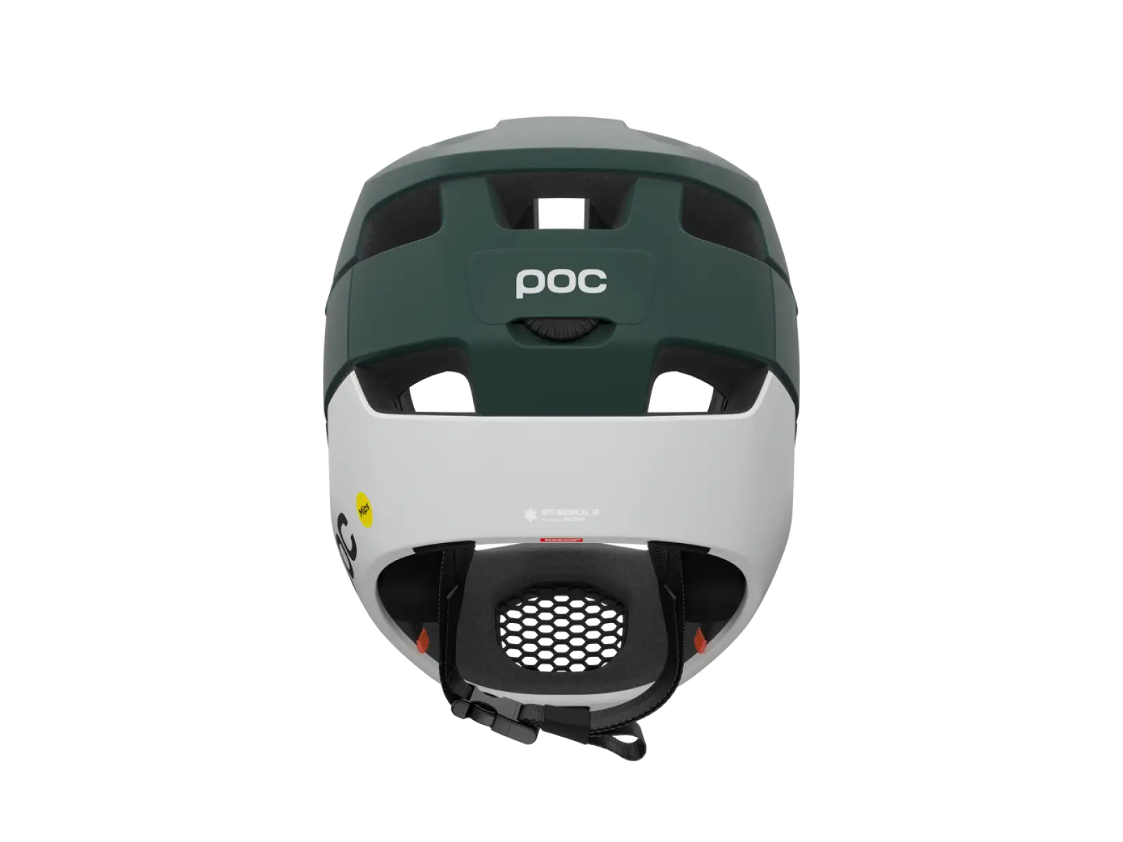 POC Otocon Race MIPS MTB přilba Pargasite Green Matt/Hydrogen White Matt