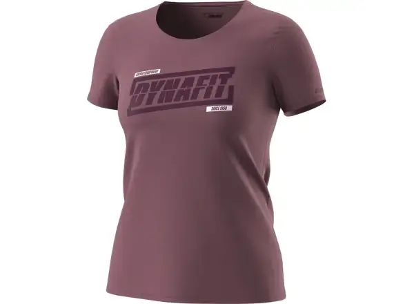 Dynafit Graphic Cotton dámské triko krátký rukáv Dark Rose/Tabloid