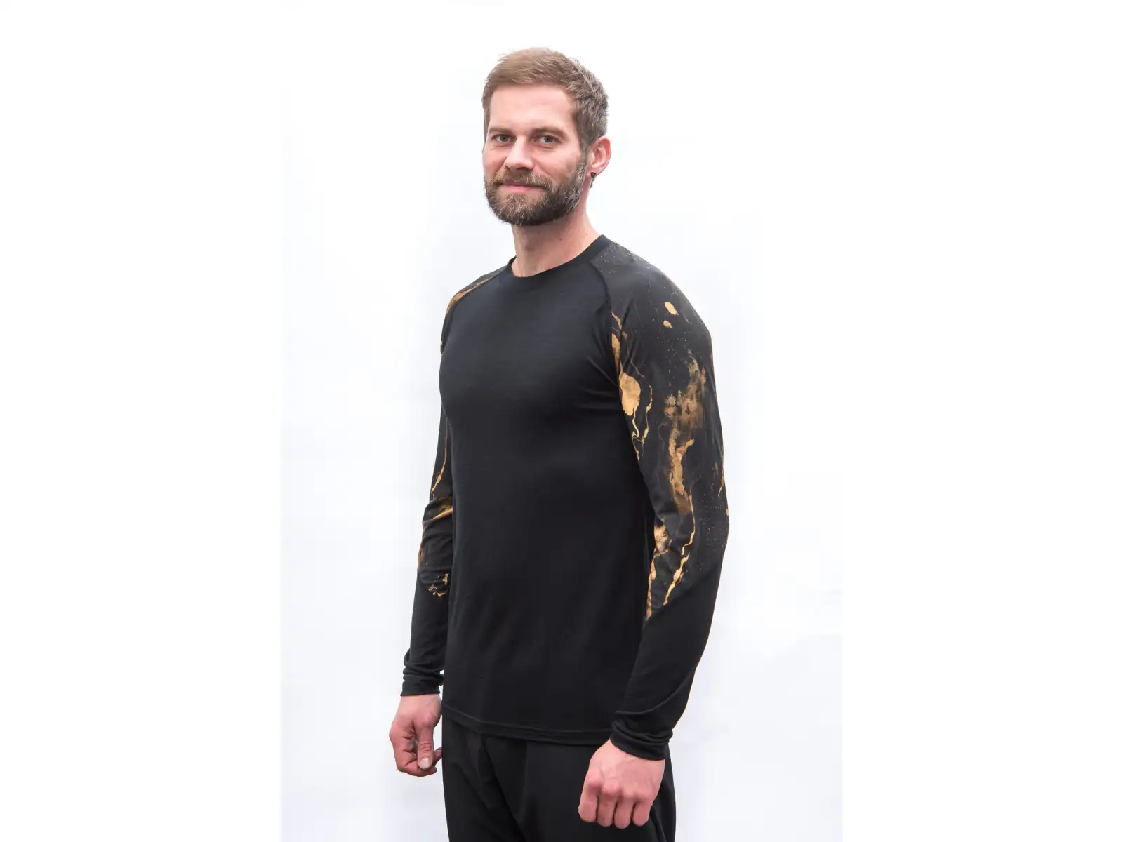 Sensor Merino Impress pánské triko dlouhý rukáv černá/cosmos