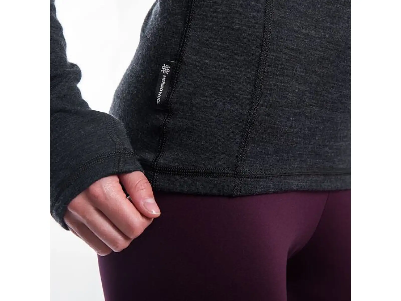 Sensor Merino Bold Roll Neck dámské triko dlouhý rukáv Anthracite Gray