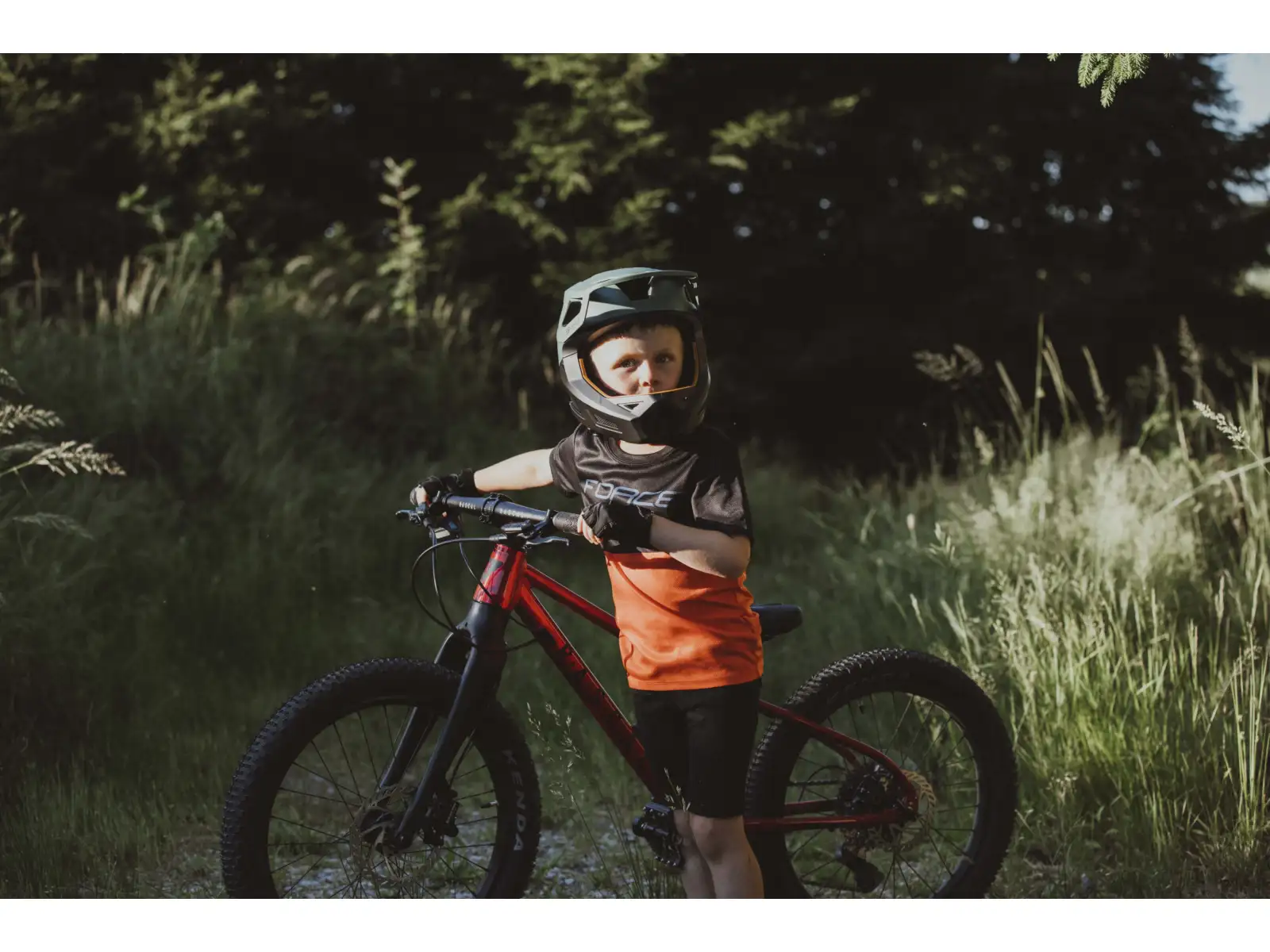 Force Kid MTB Cheery dětský dres krátký rukáv černá/oranžová