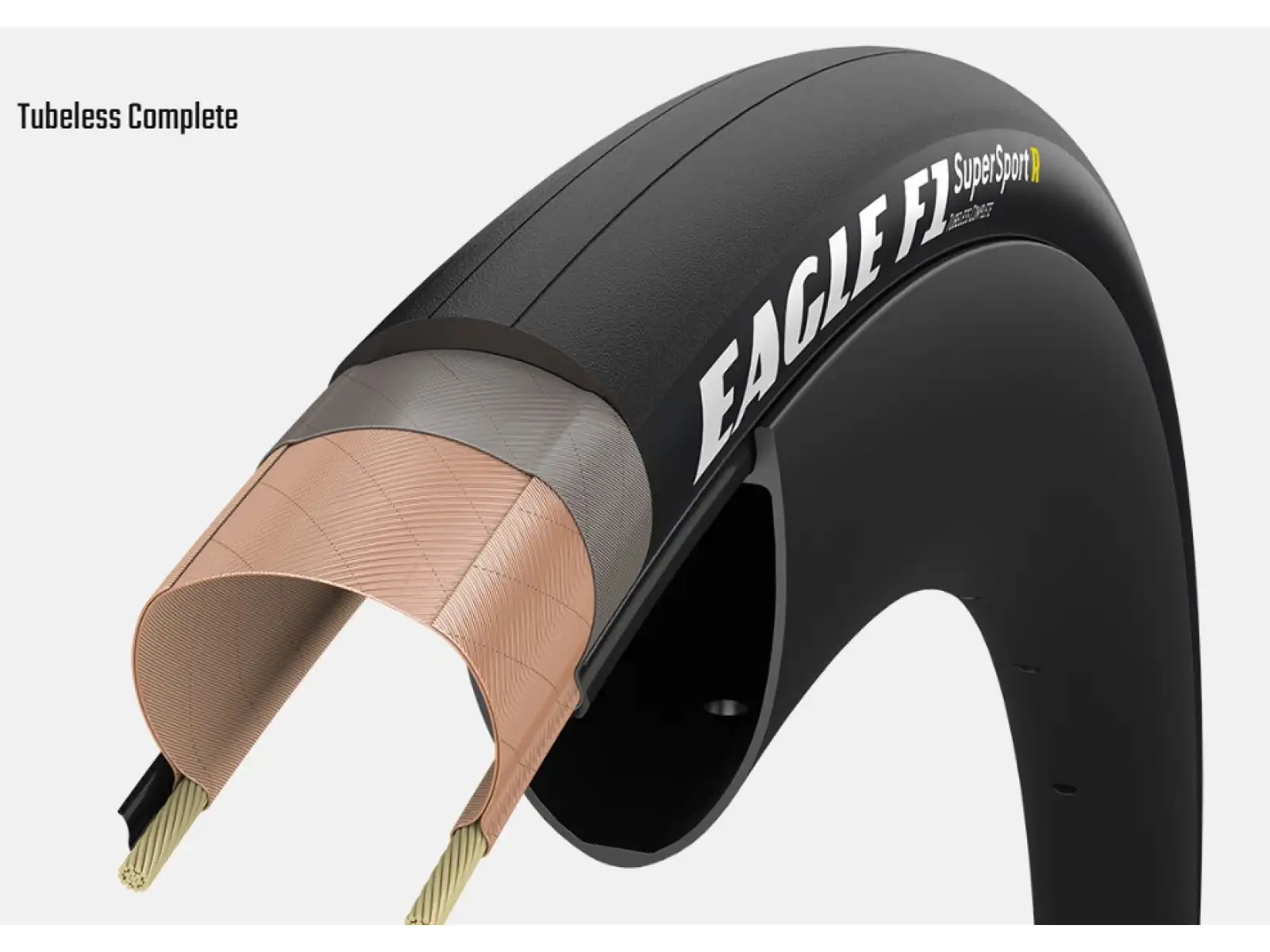 Goodyear Eagle F1 SuperSport R Tubeless Complete 28" silniční plášť kevlar Tan