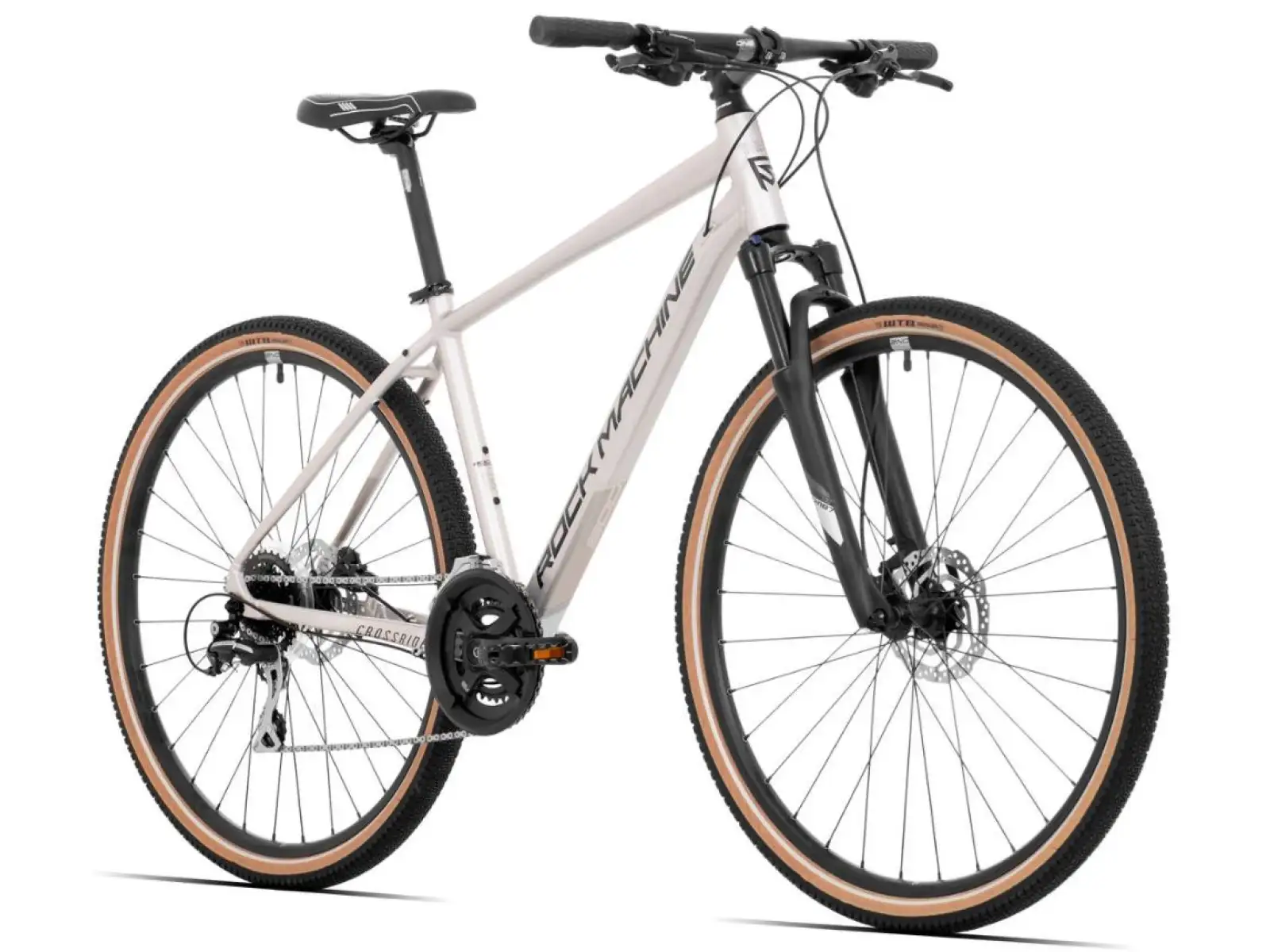Rock Machine CrossRide 300 gloss silver/black trekingové kolo
