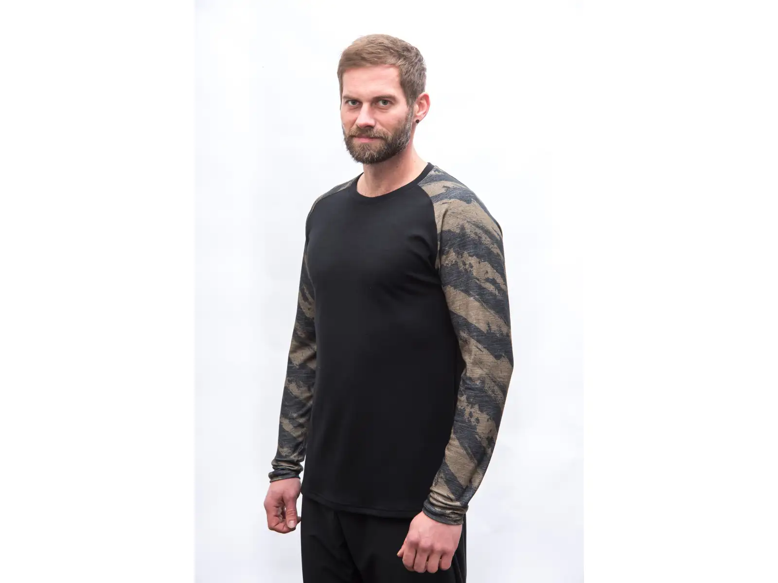 Sensor Merino Blend Impress pánské triko dlouhý rukáv černá/brush