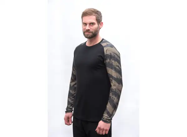 Sensor Merino Blend Impress pánské triko dlouhý rukáv černá/brush