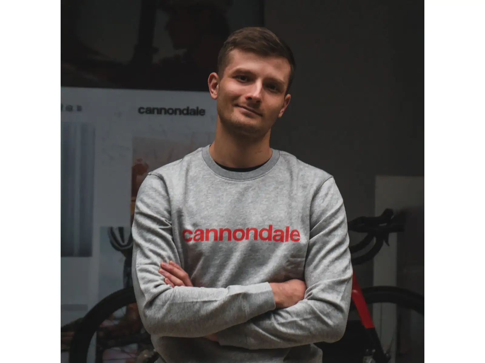 Cannondale Lifestyle mikina dlouhý rukáv Heather Grey/Rally Red