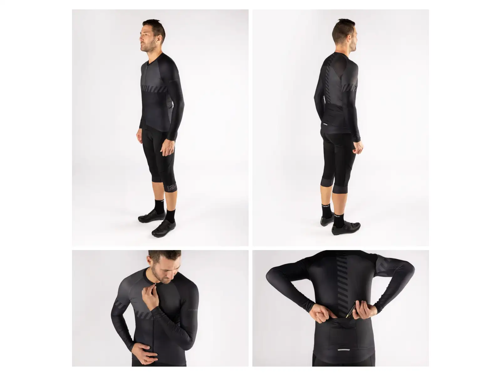 Force Fashion pánský dres dlouhý rukáv černá/šedá