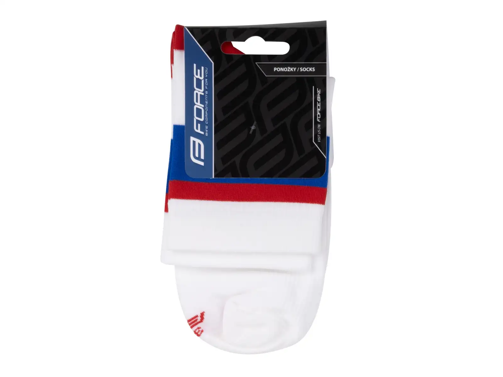 Force Stripe krátké ponožky bílá/modrá