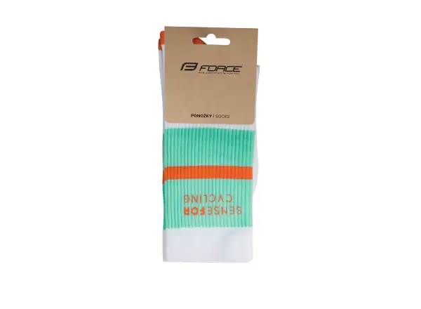 Force Stripe cyklistické ponožky bílá