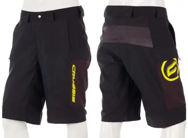 Crussis Freeride pánské volné kraťasy černá/žlutá