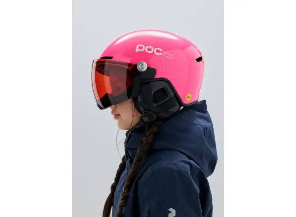 POC POCito Obex Visor dětská lyžařská přilba Fluorescent Pink