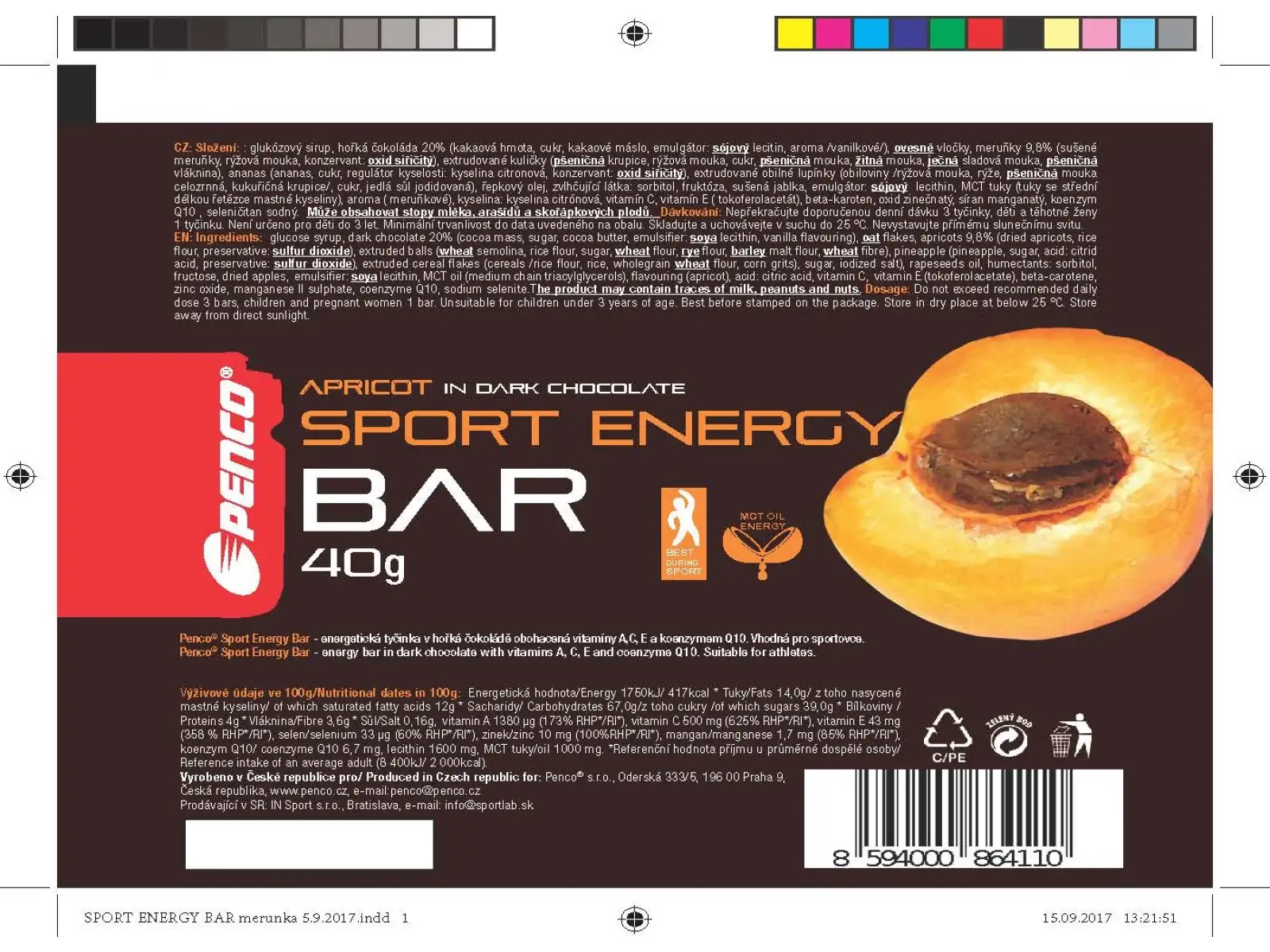 Penco Sport Energy Bar MCT 40g