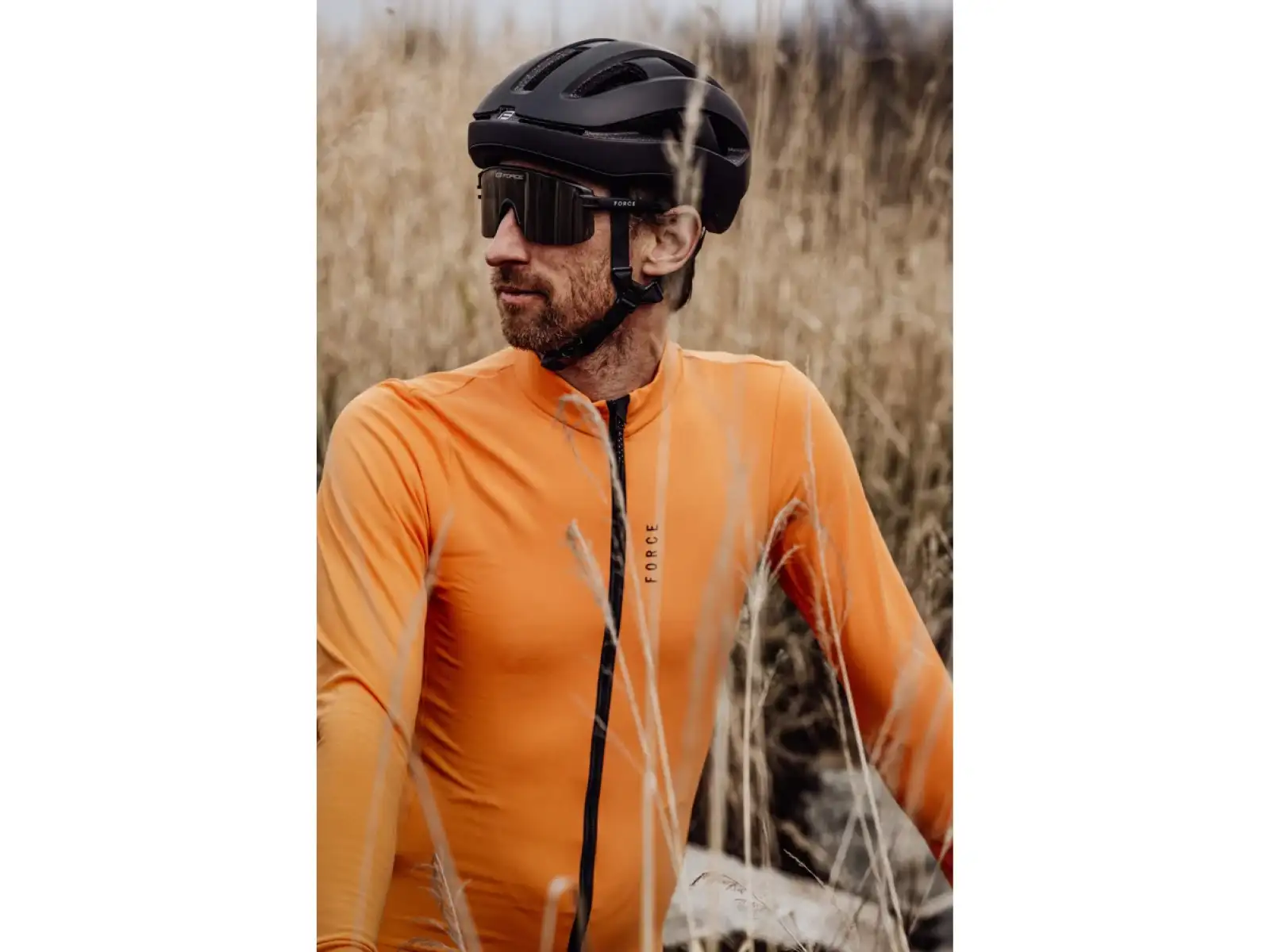 Force Endless cyklistický dres dlouhý rukáv oranžová