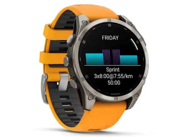 Garmin fenix 8 - 47 mm AMOLED Sapphire chytré hodinky Titanium Orange/Graphite