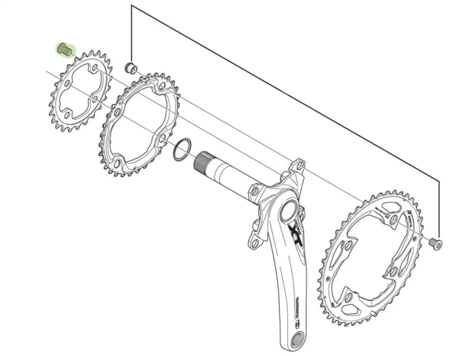 Shimano šrouby do převodníku 4 ks - Y1MM98100