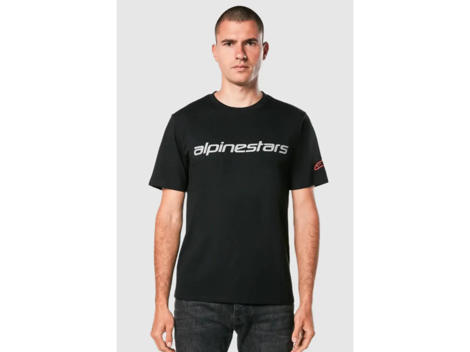Alpinestars Linear Wordmark 2.0 pánské tričko krátký rukáv Black/Grey/Red