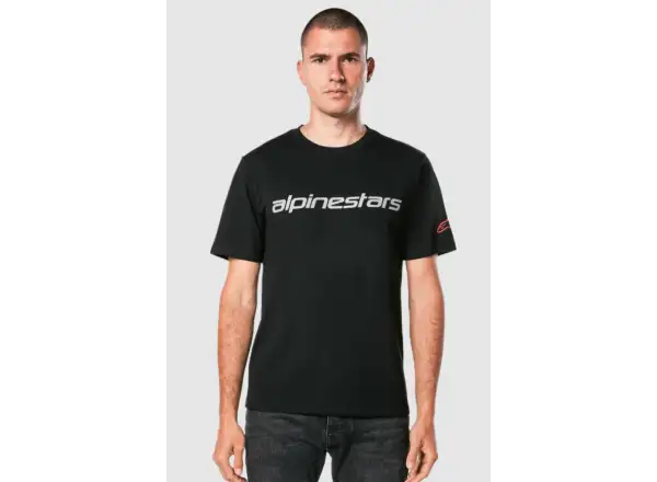 Alpinestars Linear Wordmark 2.0 pánské tričko krátký rukáv Black/Grey/Red