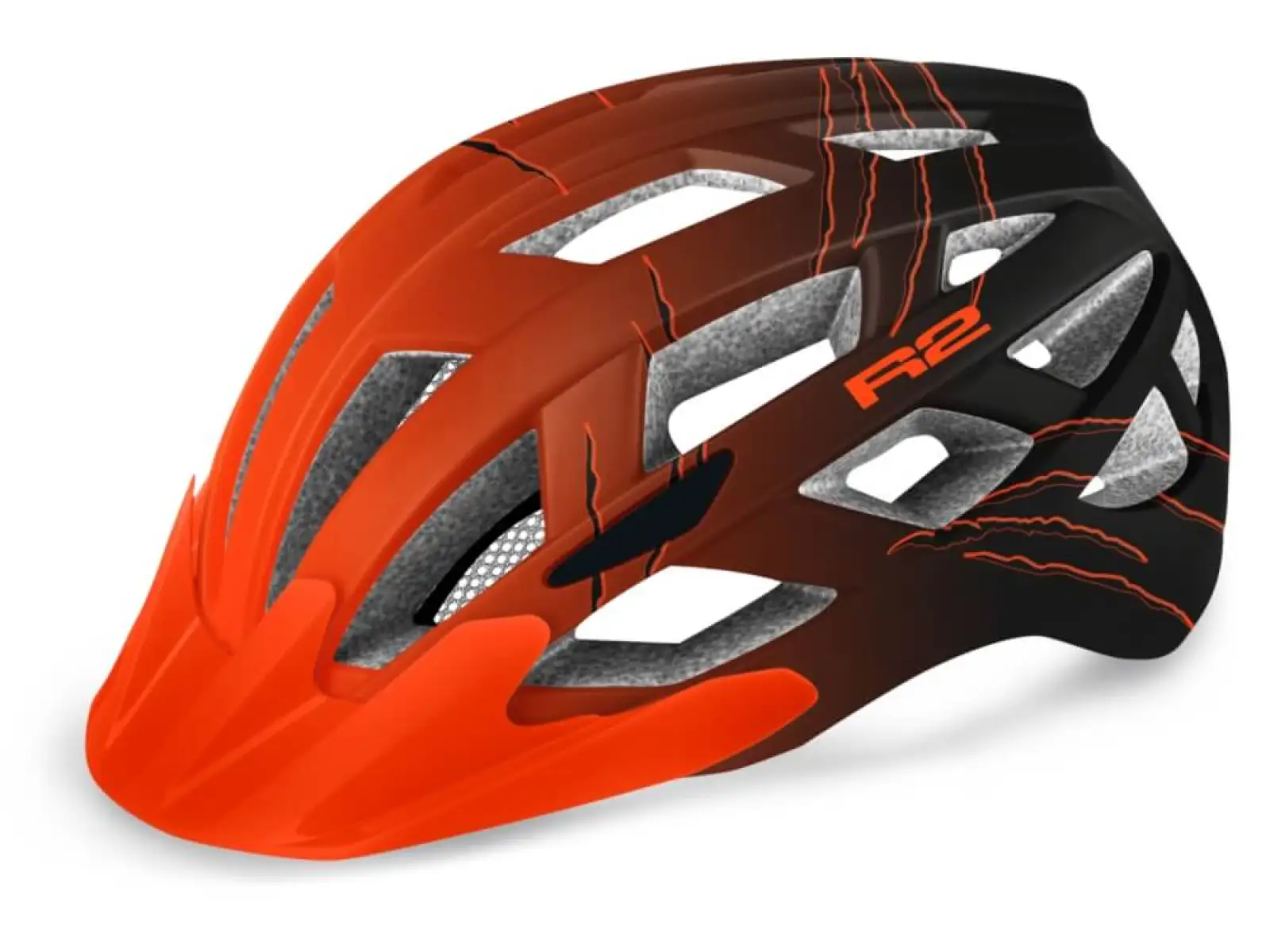 R2 Lumen Junior cyklistická helma oranžová/černá/mat vel. S