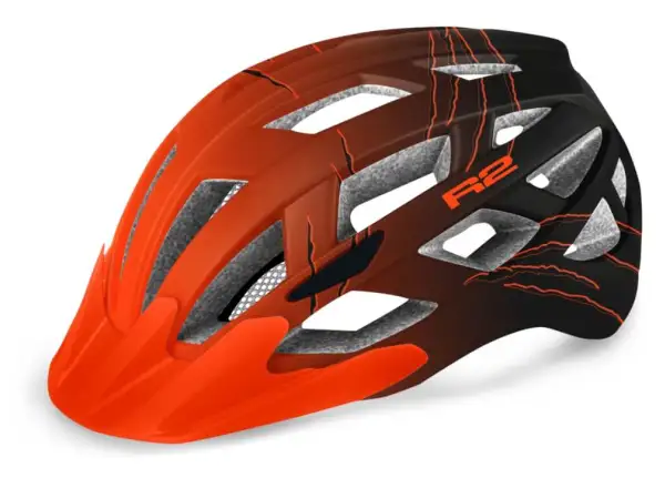 R2 Lumen Junior cyklistická helma oranžová/černá/mat vel. S