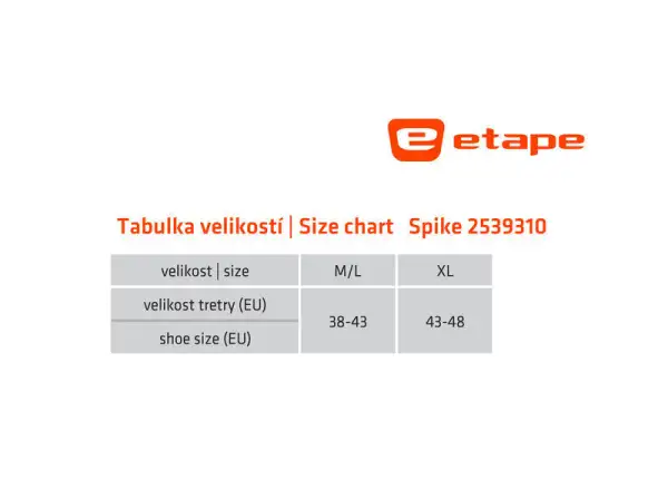 Etape Spike návleky na tretry černá
