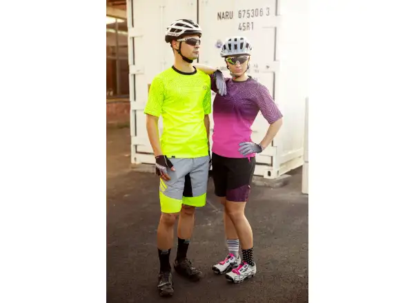 Force Storm pánské MTB kraťasy s vložkou šedá/Fluo