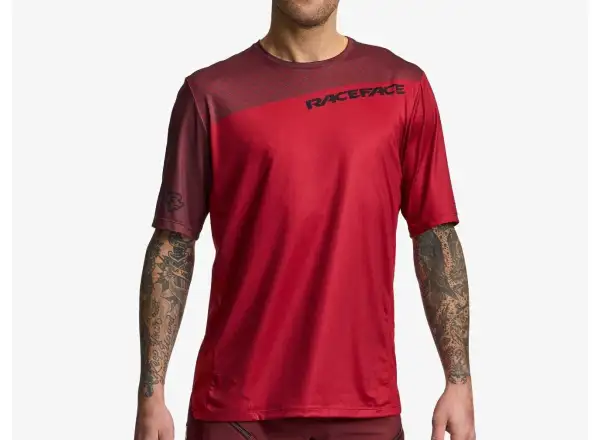 Race Face Indy pánský dres krátký rukáv tmavá červená