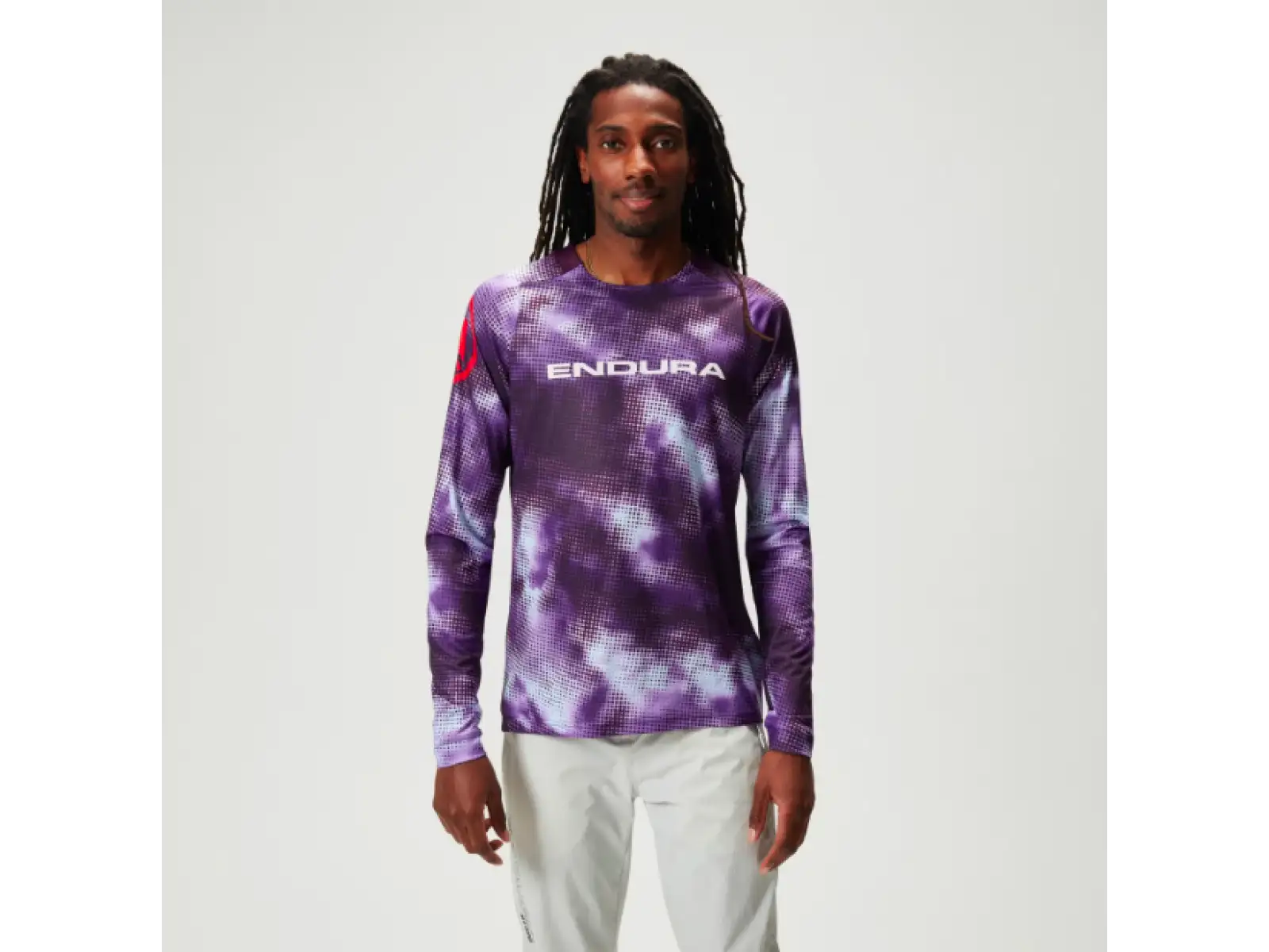 Endura Pixel Cloud pánský dres dlouhý rukáv Purple