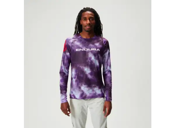 Endura Pixel Cloud pánský dres dlouhý rukáv Purple